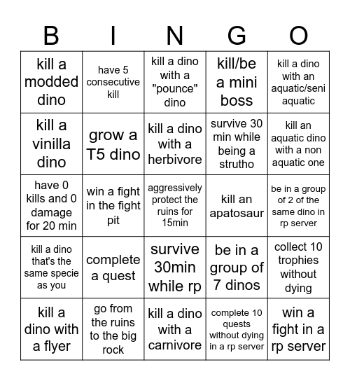 PoT Bingo Card