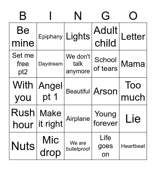 @Pompom_pie Bingo Card