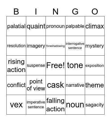 Week Two Bingo Card