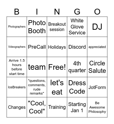 Complete Bingo! Bingo Card