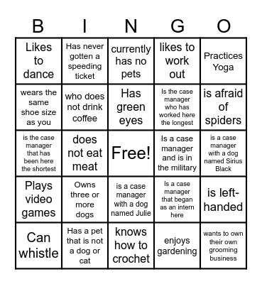 Find someone who... Bingo Card