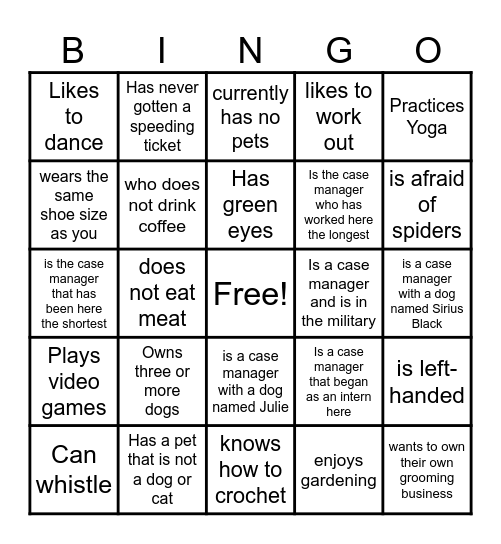 Find someone who... Bingo Card