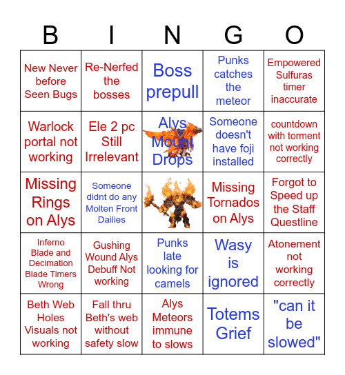 Firelands Release Bingo Card