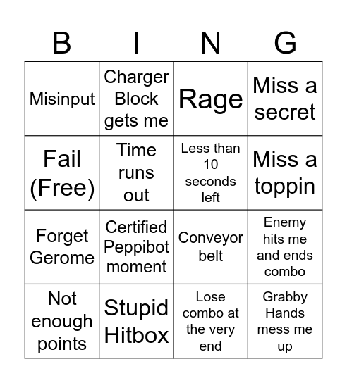 peppibot factory Bingo Card