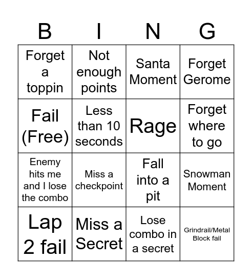 R-R-Freezerator Bingo Card