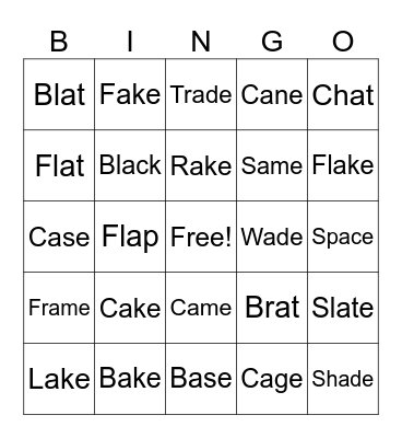 Vce Bingo Card