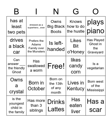 Boo! Bingo Card