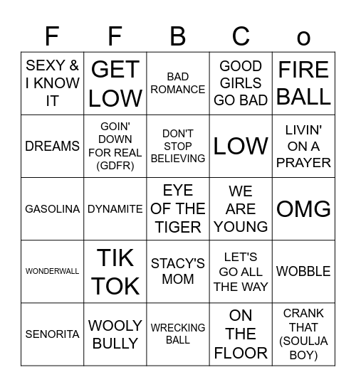 FRAT PARTY Bingo Card