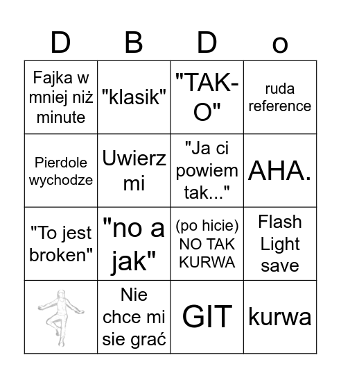 Damileł Bingo Card