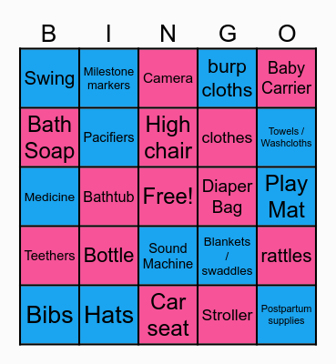 Baby Gift Bingo! Bingo Card