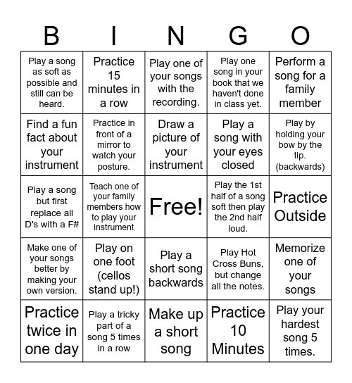 Fall Break Bingo Card