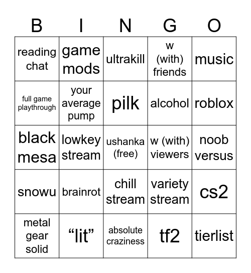 Churchdog9 Bingo Card