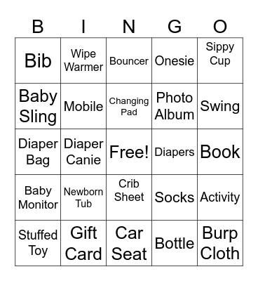 BABY SHOWER BINGO Card
