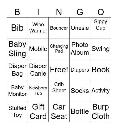 BABY SHOWER BINGO Card