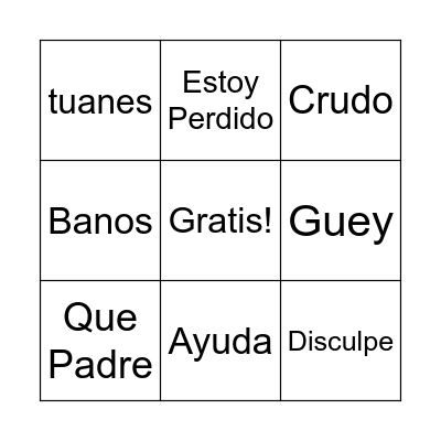 Loteria Bingo Card