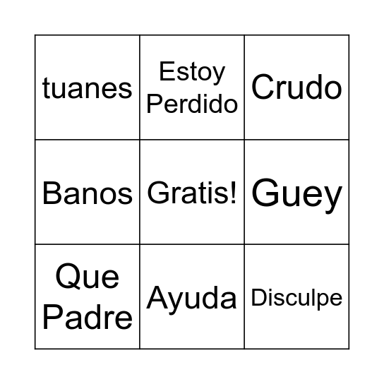 Loteria Bingo Card