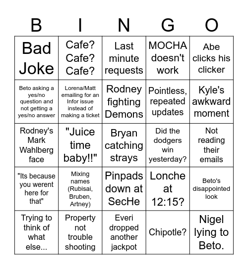Apps Bingo Card