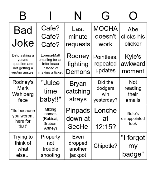 Apps Bingo Card