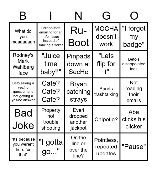 Apps Bingo Card