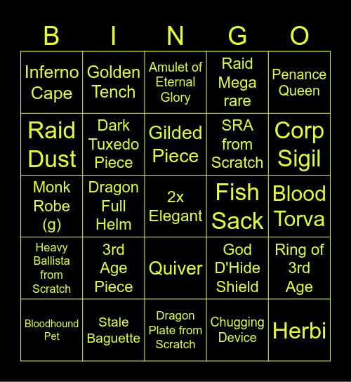 100 Points Bingo Card