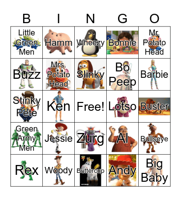 Toy Story Bingo! Bingo Card