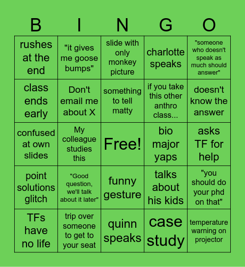 AN102 Bingo! Bingo Card