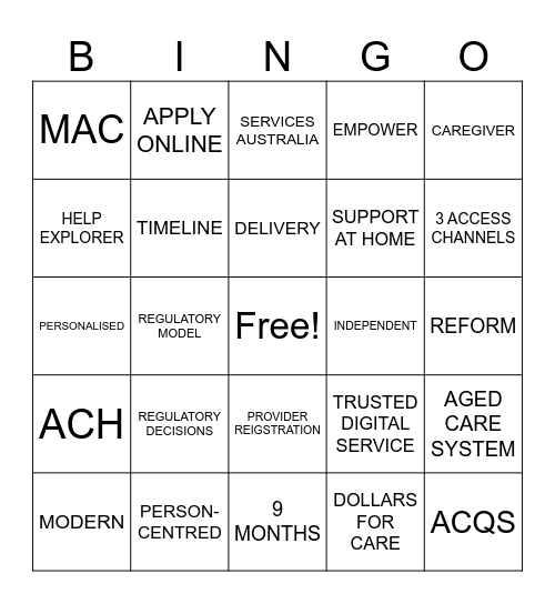 MAC BINGO Card