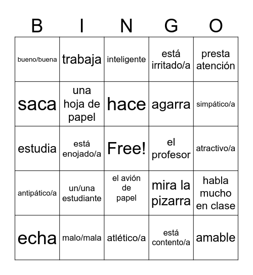 EL MAL ESTUDIANTE Bingo Card