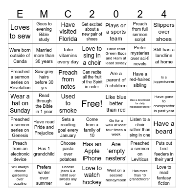 Getting To Know You Bingo Card