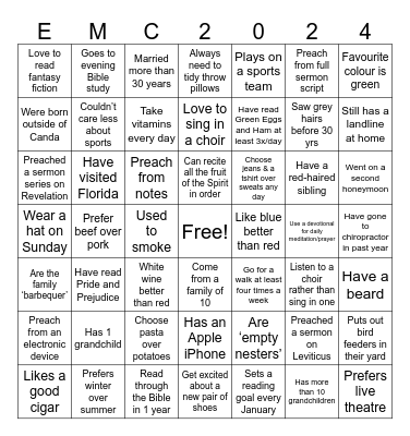 Getting To Know You Bingo Card