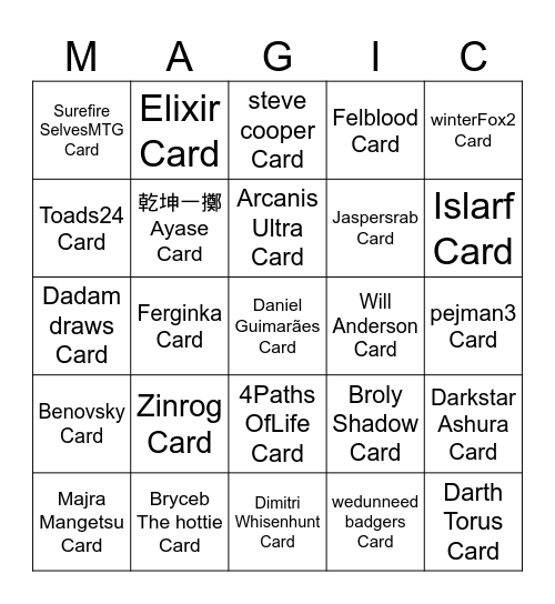 Custom Card Bingo 2 Bingo Card