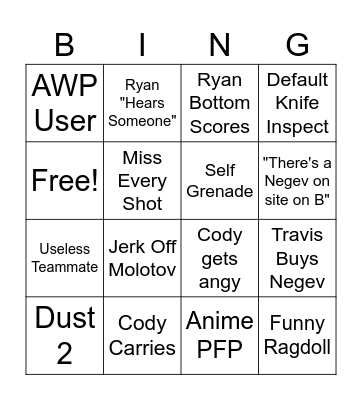 CS2  Bingo Card
