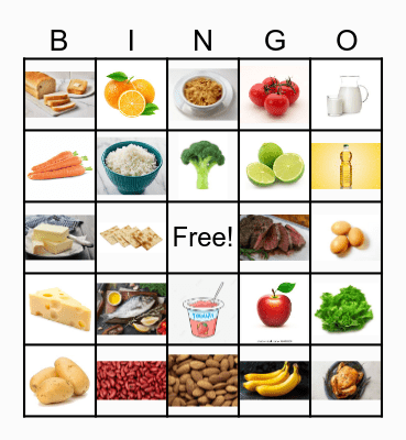 FOOD Bingo Card