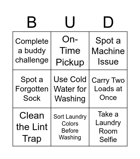 Buddy Bingo Card