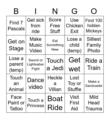 Meagher Disney Bingo Card