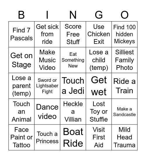 Meagher Disney Bingo Card