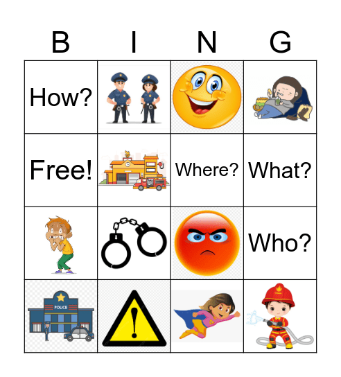 Community Helpers Bingo Card