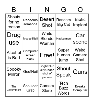 Neil Breen Bingo Card