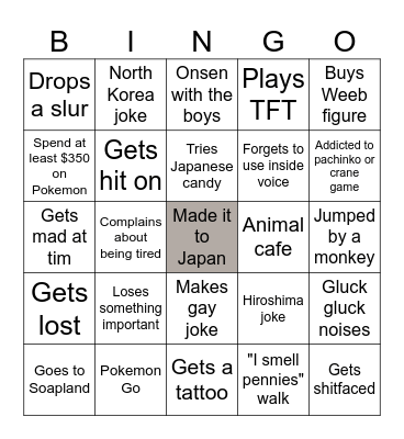 Michael Bingo Card