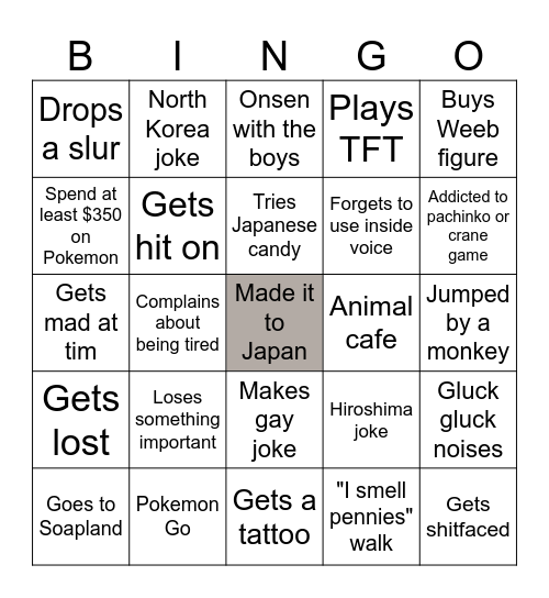 Michael Bingo Card