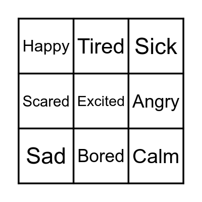 Emotions and Feelings Bingo! Bingo Card