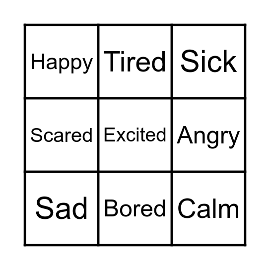 Emotions and Feelings Bingo! Bingo Card