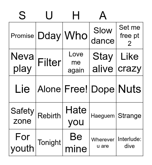 @btspurple672 Bingo Card