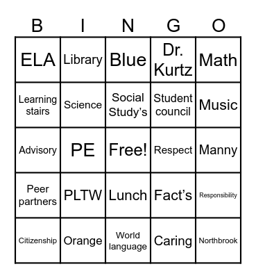 Maple Bingo Card