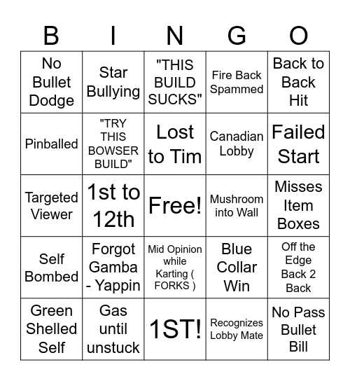 lp__ql Mario Kartd Bingo Card