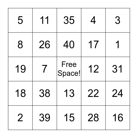 Bingo Card