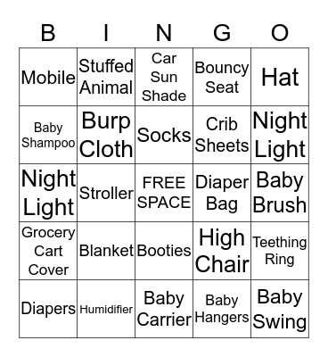 BABY BINGO Card