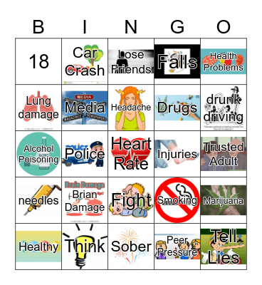 Alcohol/Drugs Bingo Card