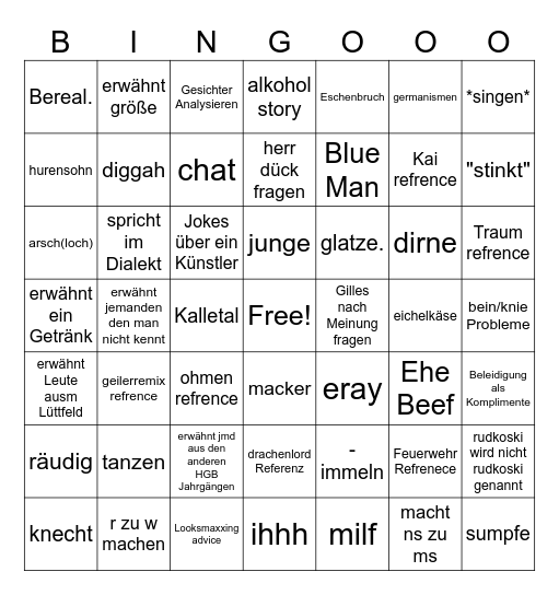 Mimmel und Limmel Bingo Card