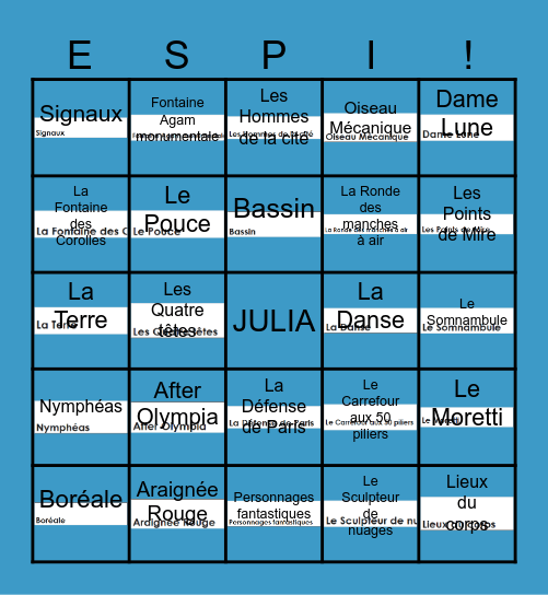 ESPI La Défense Sculpture BINGO Card